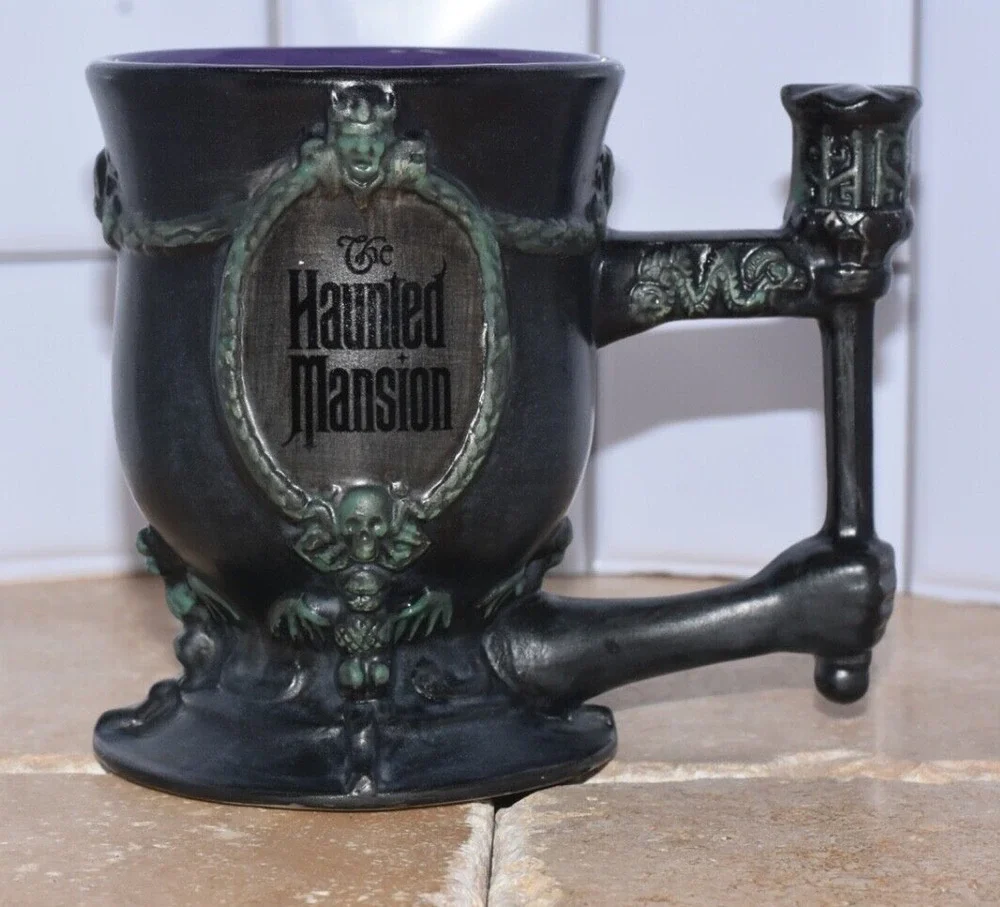 Disney Parks The Haunted Mansion Plaque Ceramic Pedestal Coffee Mug Cup